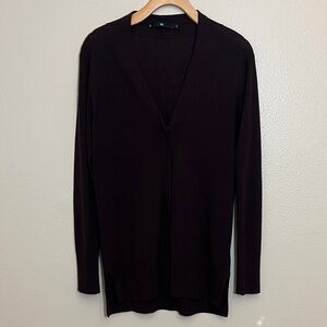 Jarbo Brown Button Wool Silk Blend Cardigan